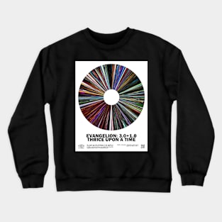 minimal_Evangelion: 3.0+1.0 Thrice Upon a Time Warp Barcode Anime Crewneck Sweatshirt